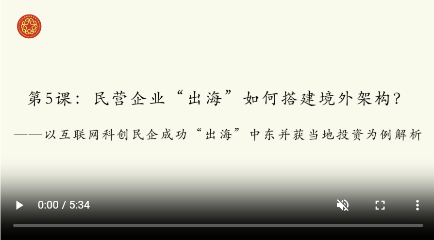 民营企业“出海”如何搭建境外架构？——以互联网科创民企成功“出海”中东并获当地投资为例解析